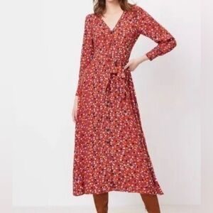 NWT size 8P LOFT midi dress with multicolored dots